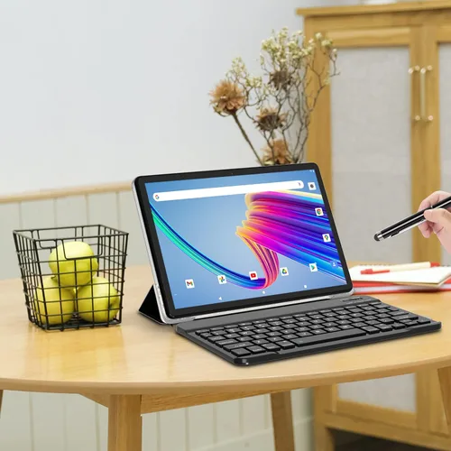 Vista 8 de 2025 Android 12 Tablets 10.1 Octa-Core 2 en 1 Tablet 64 GB + 512 GB Expandir incluye funda, teclado, lápiz capacitivo, cámara dual 13+5, pantalla