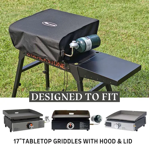 Vista 4 de Cubierta para parrilla Blackstone de 17 pulgadas de alta resistencia, tela Oxford 600D impermeable, cubierta protectora impermeable compatible