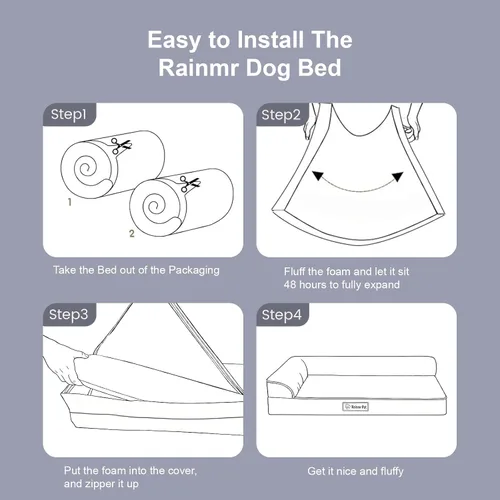Vista 8 de Cama ortopédica para perros pequeños y medianos, cama de espuma viscoelástica para mascotas con funda extraíble lavable, parte inferior