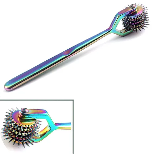 Vista 3 de OdontoMed2011® Lote de 2 piezas giratorio Wartenberg molinete 3 y 5 cabezas acero inoxidable multicolor arco iris pin rueda equipo de diagnóstico