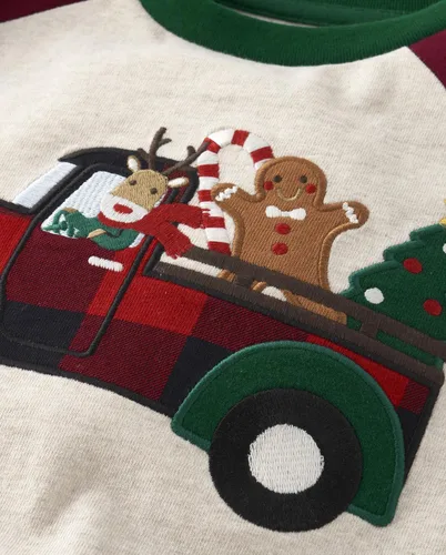 Vista 2 de Gymboree Camisetas de manga larga con gráficos bordados para niños y niños pequeños Cabaña de Navidad