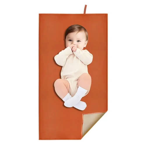 Vista 11 de Cambiador de pañales beige para bebé, cambiador de pañales portátil para viajes o casa, esterilla limpiable que cabe perfectamente en la bolsa