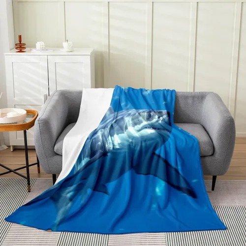 Vista 39 de Erosebridal Hammerhead Shark Flannel Blanket 40x50 Marine Life Fuzzy Plush Throw for Sofa Couch Hammerhead Shark Lover Gifts Ocean Sealife Fleece