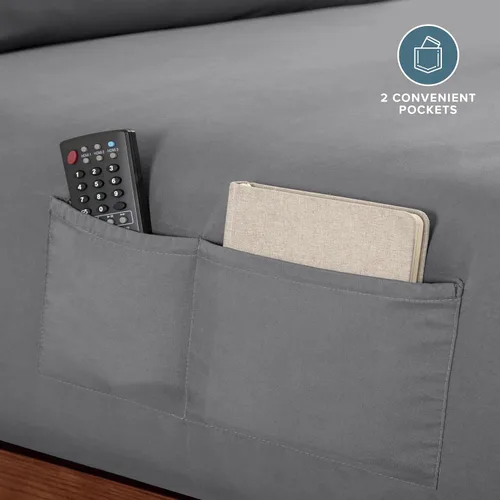 Vista 4 de Bare Home - Juego de sábanas y fundas de almohadas de microfibra ultrasuave de 1,800 hilos y doble bolsillo, doble cepillado, bolsillo profundo, 02