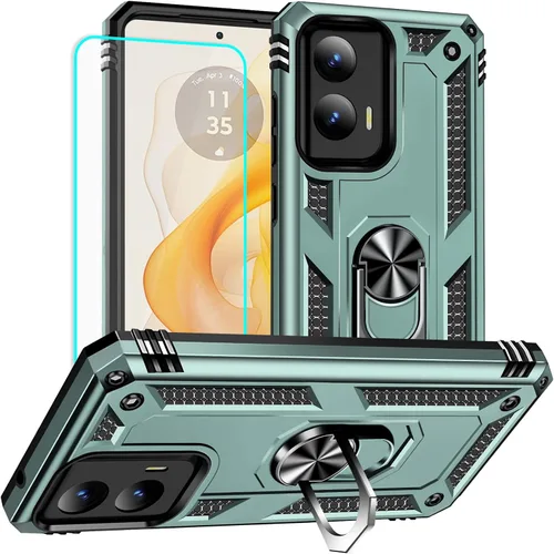 Vista 24 de Yiakeng Funda para Moto G Stylus 5G 2023, Motorola G Stylus 5G 2023 con protector de pantalla HD, fundas protectoras de grado militar con anillo