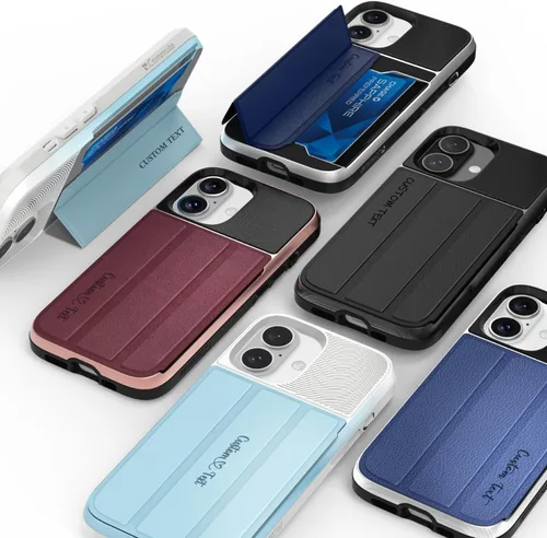 Vista 44 de VENA vCommute - Funda tipo cartera para iPhone 15, [protección contra caídas de grado militar] Funda de cuero con ranura para tarjetas con soporte