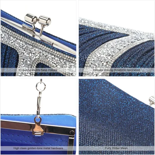 Vista 5 de YOJOY Rhinestone Clutch Purses for Women Purses and Handbags Formal Wedding Party Prom Purse Money Bags