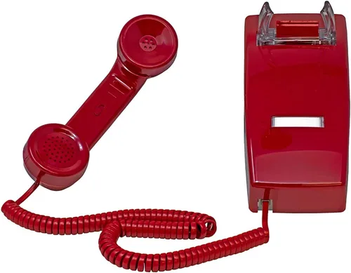 Vista 2 de Teléfono de pared de emergencia preprogramado para marcado automático 911 - ROJO