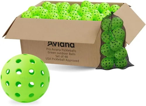 Vista 11 de Outdoor Pickleball Balls USAPA Approved for Tournament Play 6 12 48 Packs Durable 40-Hole Design Ideal for All Skill Levels Pickleball Accessories