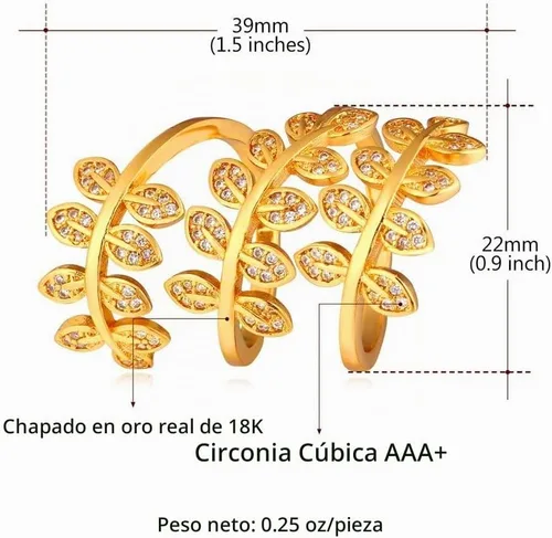 Vista 3 de U7 Statement Rings for Women,Adjustable Leaf/Octopus/Snake Rings,Dainty Cocktail Party Jewelry 1. Oro (hoja)