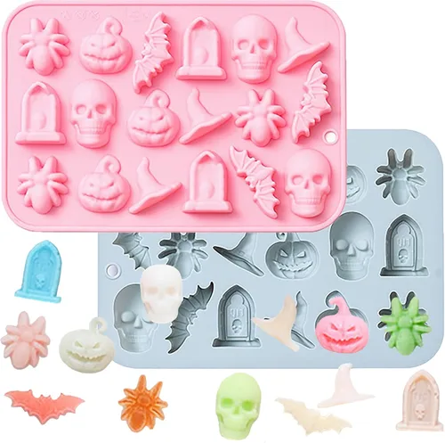 Vista 8 de Molde de silicona de caramelo de chocolate para Halloween Brain, molde en forma de cerebro 3D de 6 agujeros, molde de galletas de caramelo