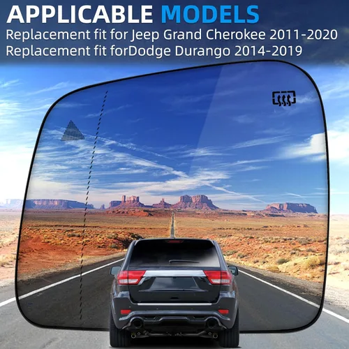 Vista 6 de Espejo lateral del conductor de repuesto para Jeep Grand Cherokee 2011-2020, para Dodge Durango 2014-2019, espejo retrovisor lateral izquierdo