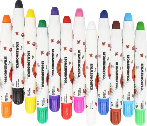 Vista 2 de Lebze 12 Colores Crayones para Niños Pequeños, No Tóxicos Sedosos, Jumbo Herramienta de Colorear Lavable para Bebés, Tamaño Grande para Niños