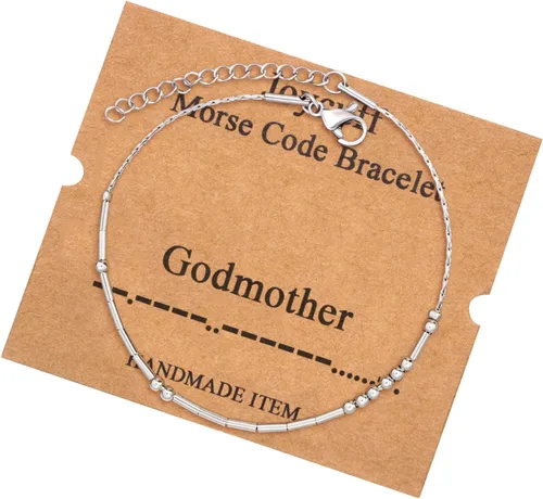 Vista 139 de JoycuFF Pulseras inspiradoras de código morse para mujeres, cuentas de plata, joyería con mantra de motivación, regalos para ella
