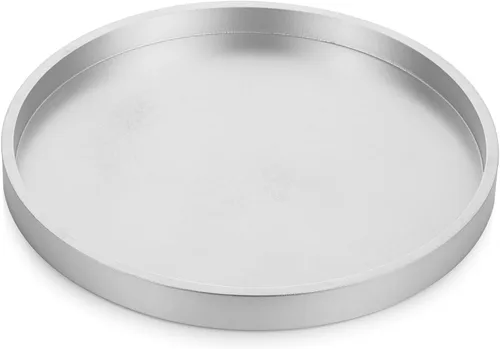 Vista 11 de Hanobe Bandeja Decorativa para Mesa de Café: Bandeja Redonda de Madera Lavada en Blanco, Bandejas Rústicas de Madera Circulares, Centro de Mesa