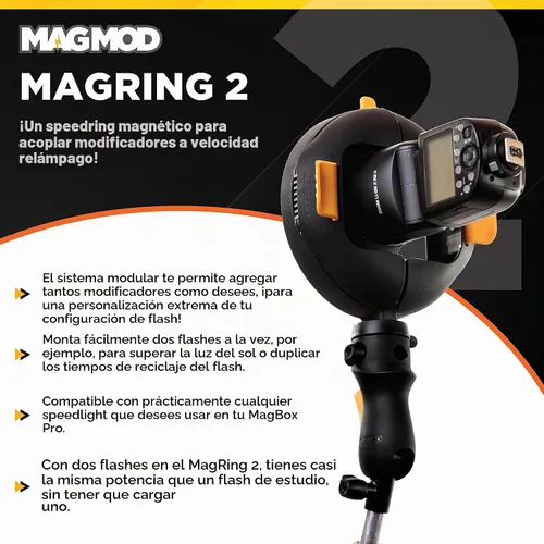 Vista 2 de MagMod MagRing 2 - Soporte para caja de luz, iluminación de fotografía