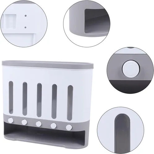Vista 4 de Dispensador de alimentos secos,Dispensador de frijoles de rejilla montado en la pared 5,Dispensador de arroz 19.8 libras Almacenamiento de cocina