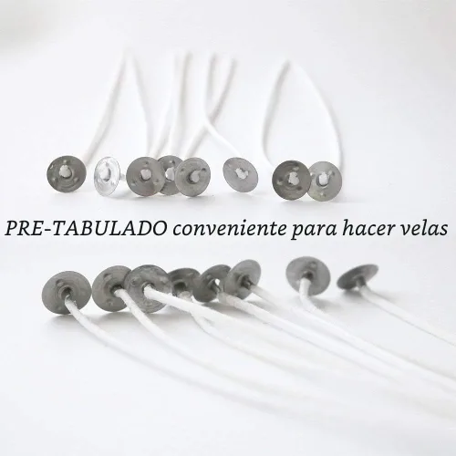 Vista 4 de Mechas naturales EricX Light, 100 unidades, baja emisión de humo, 6 pulgadas, preenceradas y 100% núcleo de algodón natural, para fabricación