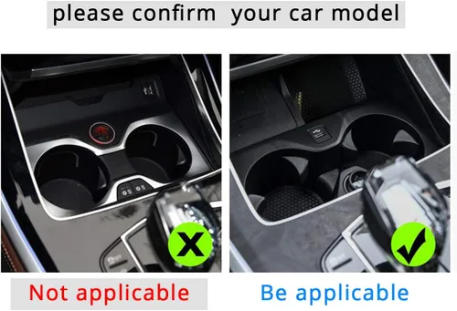 Vista 2 de ABS Car Center Console Portavasos Decoración Marco Cubierta Accesorios para BMW X5 G05 2019 (fibra de carbono)