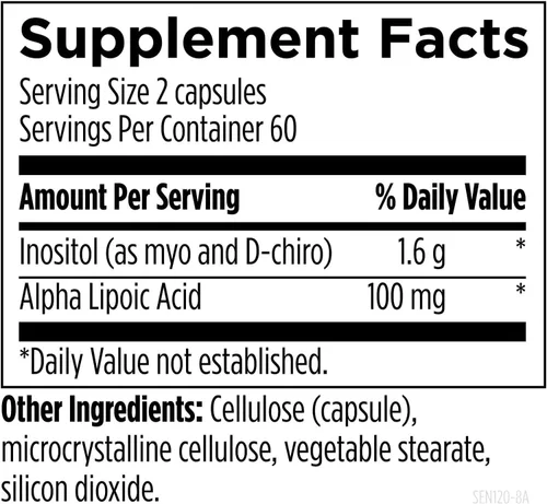 Vista 2 de Designs for Health Inositol + ALA Cápsulas - Sensitol Myo-inositol (MI) + D-Chiro Inositol (DCI) con ácido alfa lipoico - Suplemento vegano, sin OMG