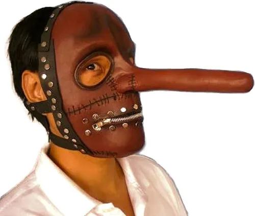Vista 6 de Chris Fehn - Máscara de látex con cremallera y nariz larga, para disfraz de Halloween