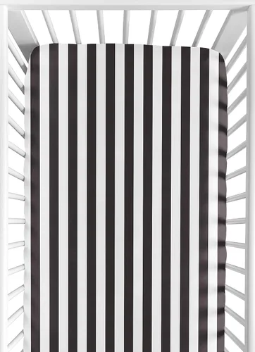 Vista 8 de Sweet Jojo Designs Mini sábana bajera para cuna de niño y niña, color blanco y negro, para cuna, portátil, paquete de cuna y juego, diseño