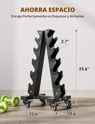 Vista 3 de YOLEO Estante para mancuernas, ajustable y compacto para mancuernas, pesas rusas, mancuernas, organizador de almacenamiento de pesas resistente