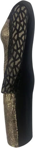 Vista 2 de New Years Eve. Women's Dresses Fashion Large Size Sequin Mesh 5 Minutes Sleeve Waist Dress CocktailDresses 2023