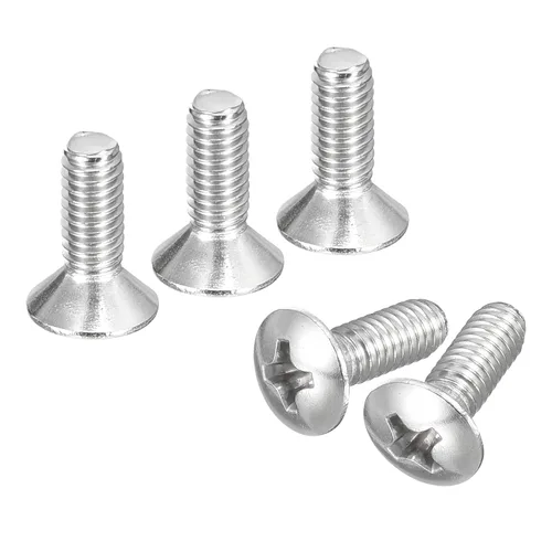Vista 27 de uxcell Tornillos de máquina Phillips de cabeza ovalada M4x8mm, 50pcs 304 tornillos de cabeza avellanada ligeramente levantados de acero inoxidable