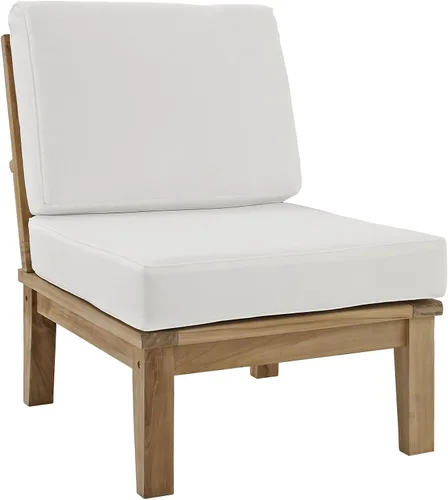 Vista 9 de Modway EEI-1150-NAT-GRY-SET Marina Premium Grade A Madera de Teca Patio al aire libre, Silla sin brazos, gris natural