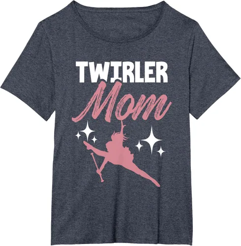 Vista 79 de Twirler Mom Baton Twirl Mother Majorette Twirling Camiseta, Negro, S