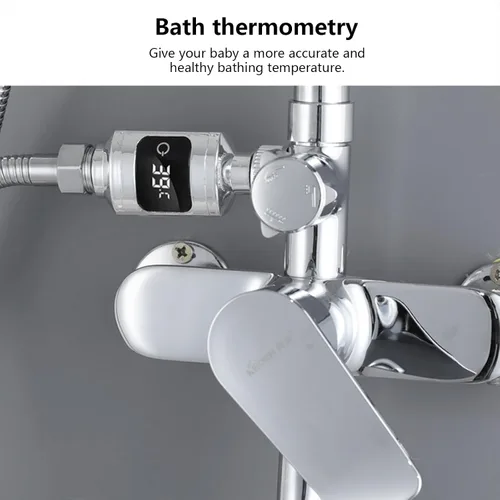 Vista 7 de Termómetro de ducha LED pantalla digital impermeable termómetro de agua grifo electrónico se puede utilizar para baño ducha termómetro digital
