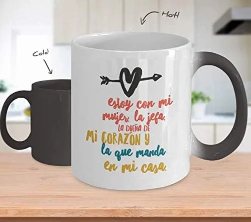 Vista 2 de Regalo para Esposa Taza de Cafe para la jefa de la casa Perfecto regalo para novia, enamorada y fiance Vaso con afirmaciones positivas