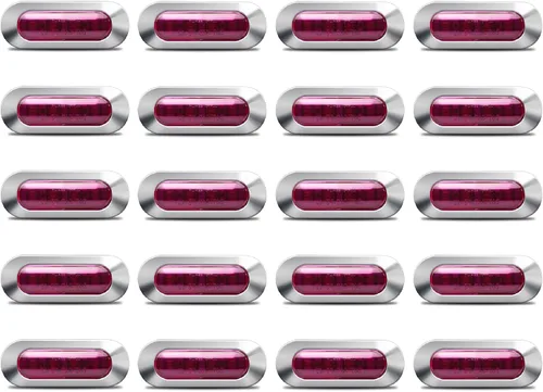 Vista 8 de 20 piezas de luces LED azules 12-24V para remolque, luces indicadoras laterales, luces de despeje delanteras y traseras con bisel cromado