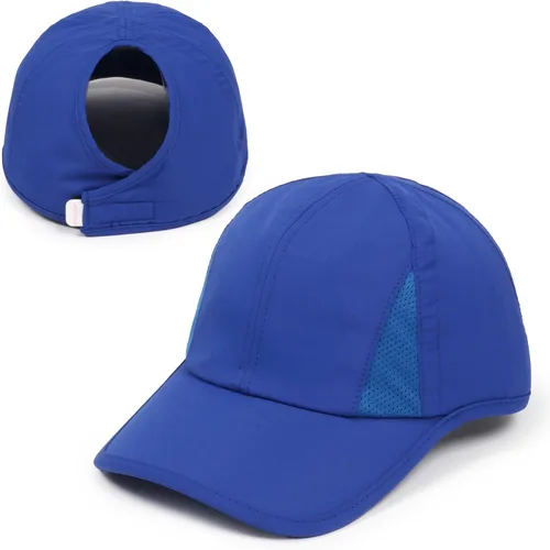 Vista 10 de Ponyflo Gorra de béisbol con coleta para mujer - Gorras con coleta para mujer, gorra con coleta para cabello rizado, gorra de béisbol para mujer