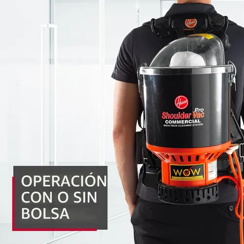 Vista 8 de Aspirador hombro Vac Pro sin bolsa Hoover Commercia ligera mochila aspiradora c2401