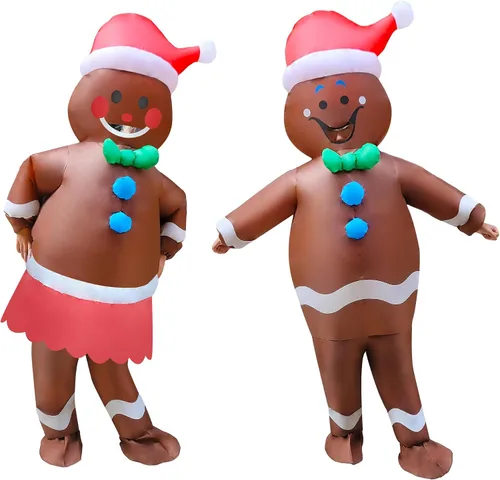 Vista 7 de Paquete de 2 divertidos disfraces inflables de Navidad para cosplay, traje inflable para adultos, Halloween, carnaval, fiestas