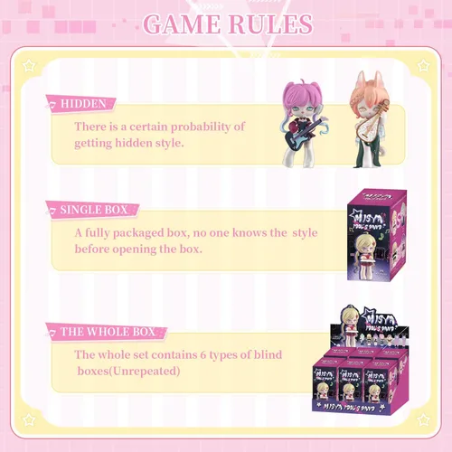 Vista 3 de MJ STUDIO MISYA Idol' Band Series - Caja ciega de 1 unidad, colección aleatoria, juguetes Kawai, adornos de escritorio, lindas figuras de caja ciega