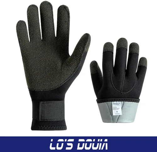 Vista 2 de Lo's Douia Guantes de buceo Kevlar Resistencia a la abrasión para actividades acuáticas Buceo Pesca