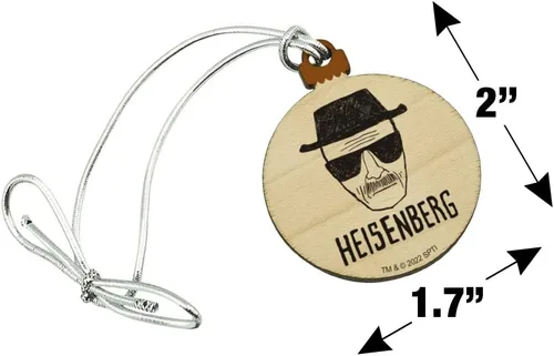 Vista 4 de GRAPHICS & MORE Breaking Bad Classic Heisenberg - Adorno navideño pequeño de madera para árbol de Navidad