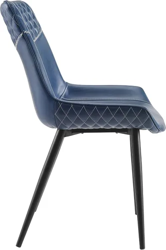Vista 4 de Linon Home Decor Products Linon Maisy Juego de 2 sillas de comedor azules, azul marino