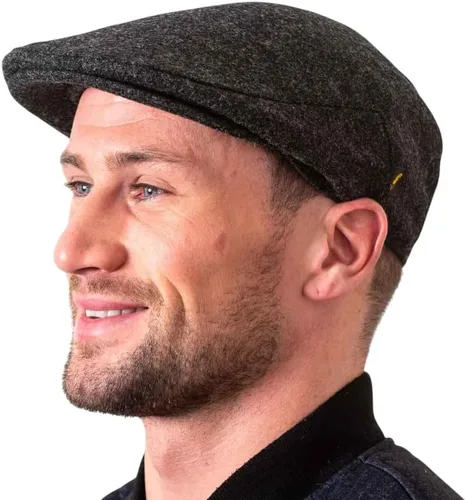 Vista 4 de Gorra plana 100% lana Hatman of Ireland hecha a mano en Irlanda marino