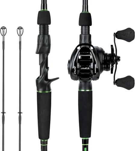 Vista 18 de KastKing Zephyr Dual-Tip Baitcaster & Spinning Fishing Rod and Reel Combo Negro