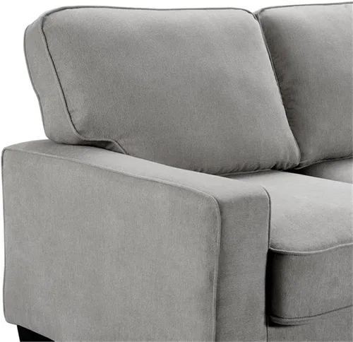 Vista 9 de Serta Palisades 86 - Seccional reversible para espacio pequeño con almacenamiento, color gris suave