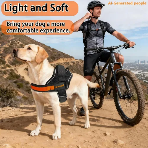 Vista 6 de FOVRLZSE Arnés para perro sin tirones (tamaño pequeño), arnés de malla reflectante para perros pequeños (5-15 libras), chaleco ajustable
