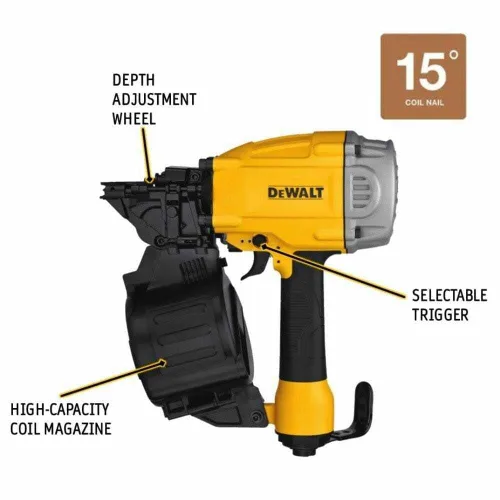 Vista 2 de DEWALT DWF83C Clavadora con bobina de 15 grados para revestimiento
