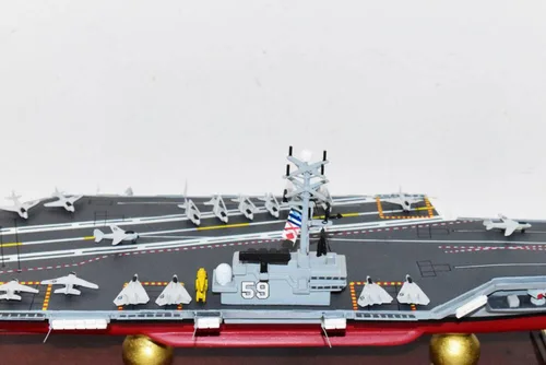Vista 7 de USS Forrestal CV-59 Modelo de portaaviones, Marina, Modelo a escala, Clase Forrestal, Caoba