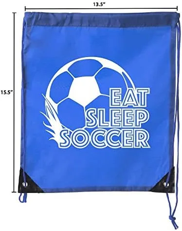 Vista 2 de Mato & Hash Recuerdos de fiesta de fútbol Mochilas de fútbol con cordón para fiestas de cumpleaños, eventos de equipo y mucho más