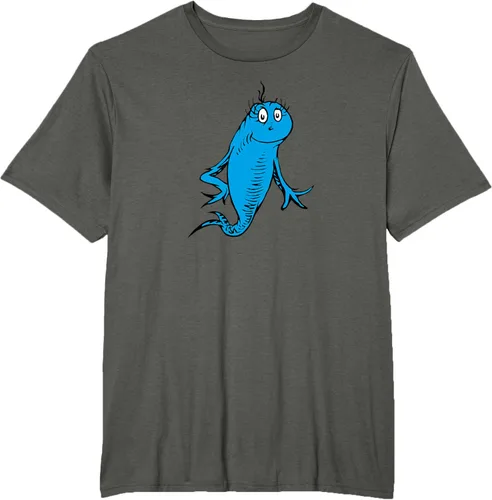 Vista 5 de Dr. Seuss Blue Fish Character - Camiseta con licencia oficial Negro