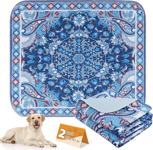 Vista 34 de KOOLTAIL Almohadillas lavables para orina de perros, paquete de 2 almohadillas de entrenamiento súper absorbentes reutilizables impermeables
